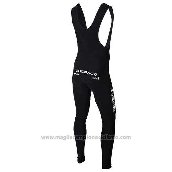 2016 Abbigliamento Ciclismo Gazprom Rusvelo Colnago Blu e Bianco Manica Lunga e Salopette